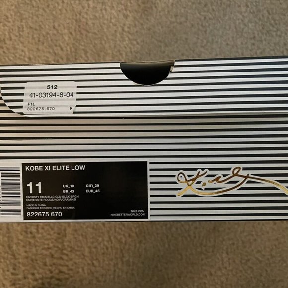 kobe 11 elite low achilles heel Size 11